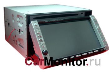 Автомобильный полностью моторизированный 2-din VGA монитор DA6500 с сенсорным дисплеем, FM-тюнером и встроенным CD/DVD приводом